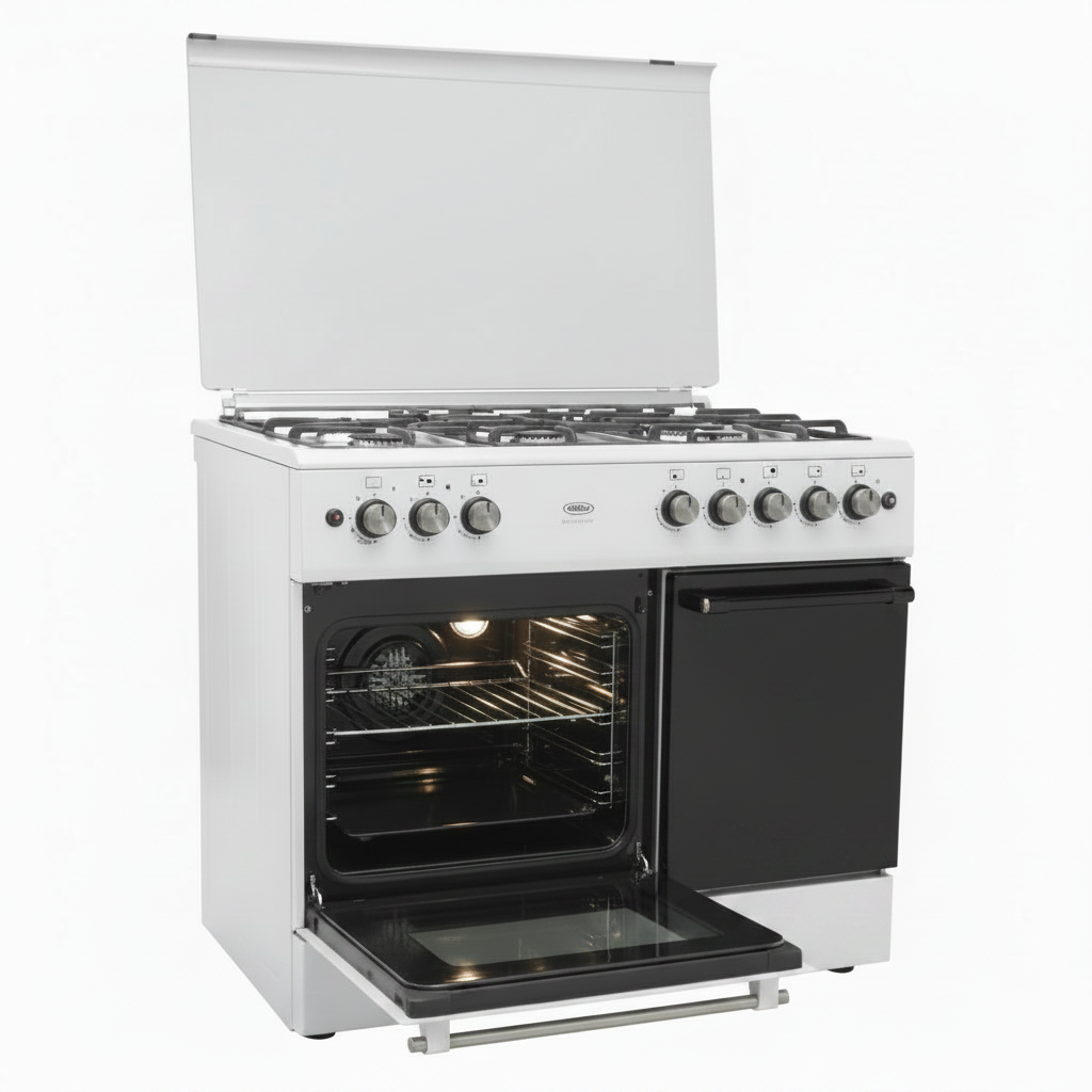 Mirage Gas Cooker Freestanding 1009 – 5 Burners | 90cm | Convection Fan | Thermostat | White