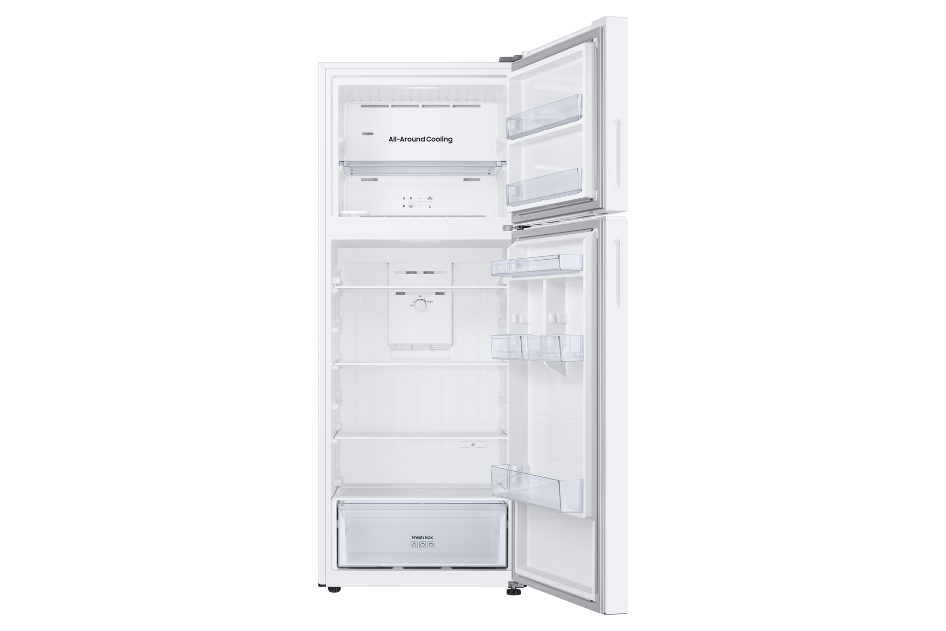 ثلاجة سامسونج بفريزر علوي، سعة 463 لترًا، موديل RT47CG6002WWIQ، لون أبيض