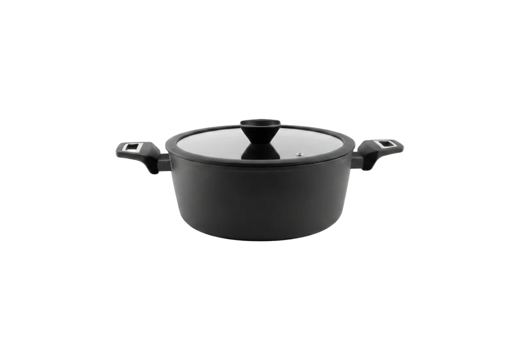Sogo High Casserole With Glass Lid | Forged Aluminum Gold Series 24cm | SS-23170