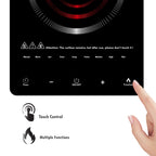 KB ELEMENTS Infrared Cooker 2000W – Touch Sensor, Black Crystal Glass (ELK109RP)