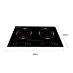 KB ELEMENTS Double Infrared Cooker 3600W – Touch Sensor, Black Crystal Glass (ELK110RP)