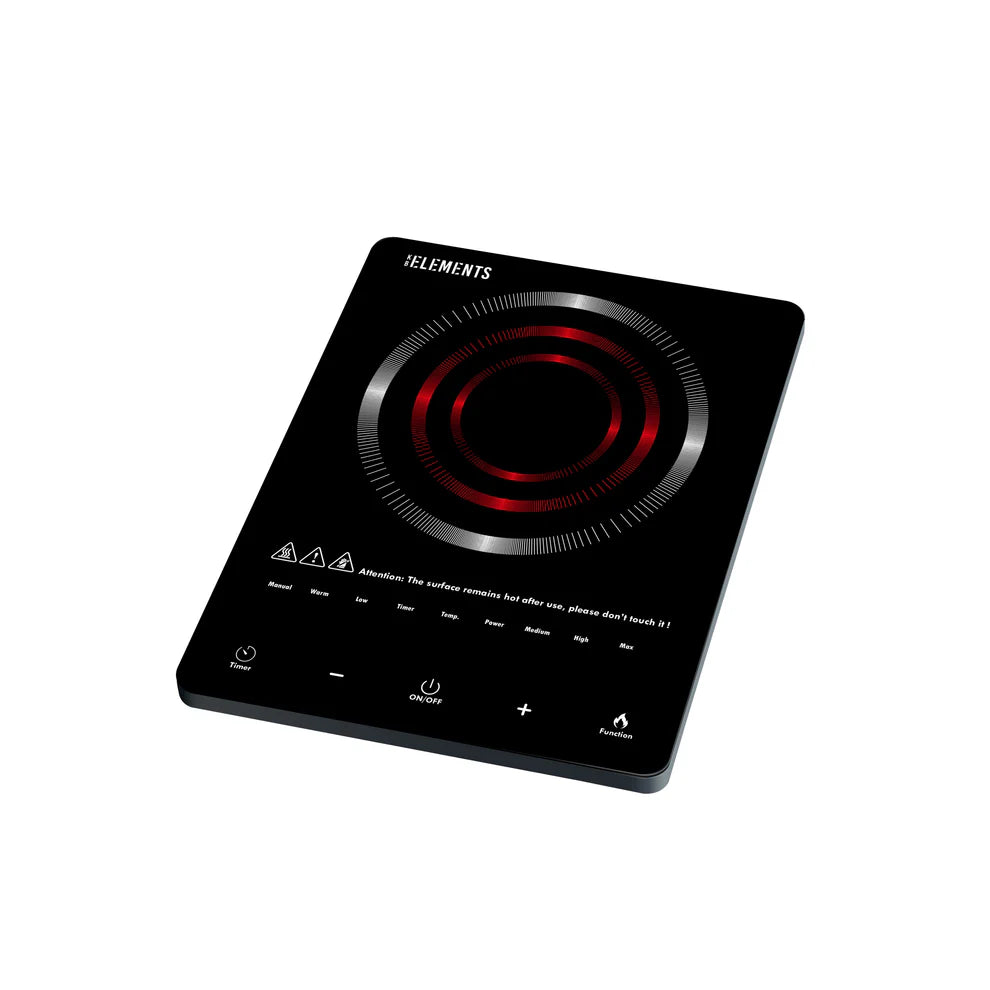 KB ELEMENTS Infrared Cooker 2000W – Touch Sensor, Black Crystal Glass (ELK109RP)