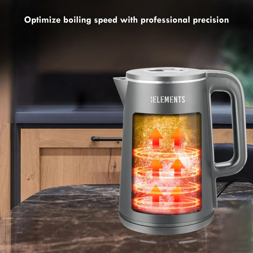 KB ELEMENTS Electric Digital Kettle "SmartBoil" – Grey (ELK224KG)