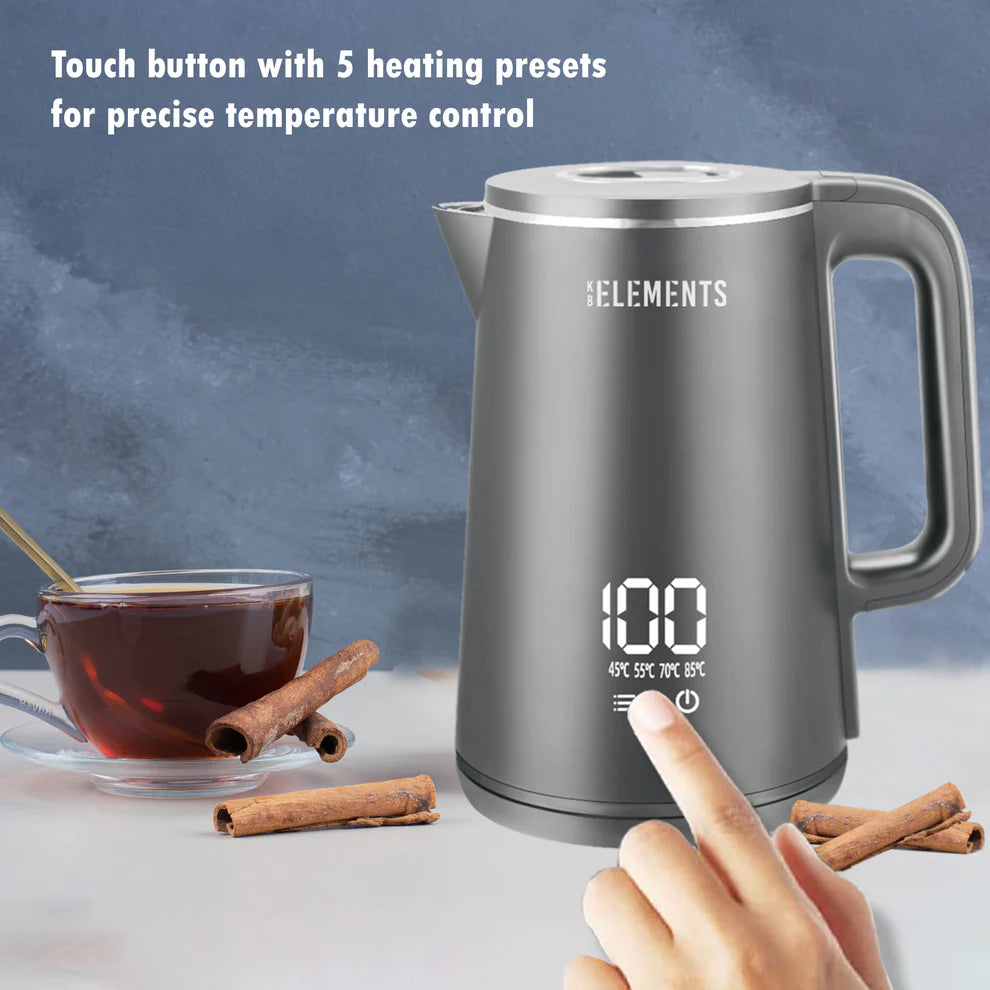 KB ELEMENTS Electric Digital Kettle "SmartBoil" – Grey (ELK224KG)