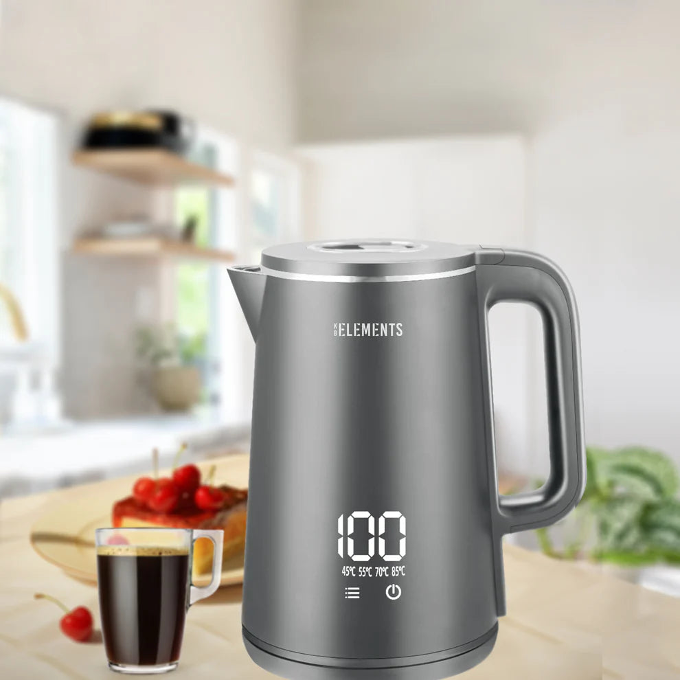 KB ELEMENTS Electric Digital Kettle "SmartBoil" – Grey (ELK224KG)