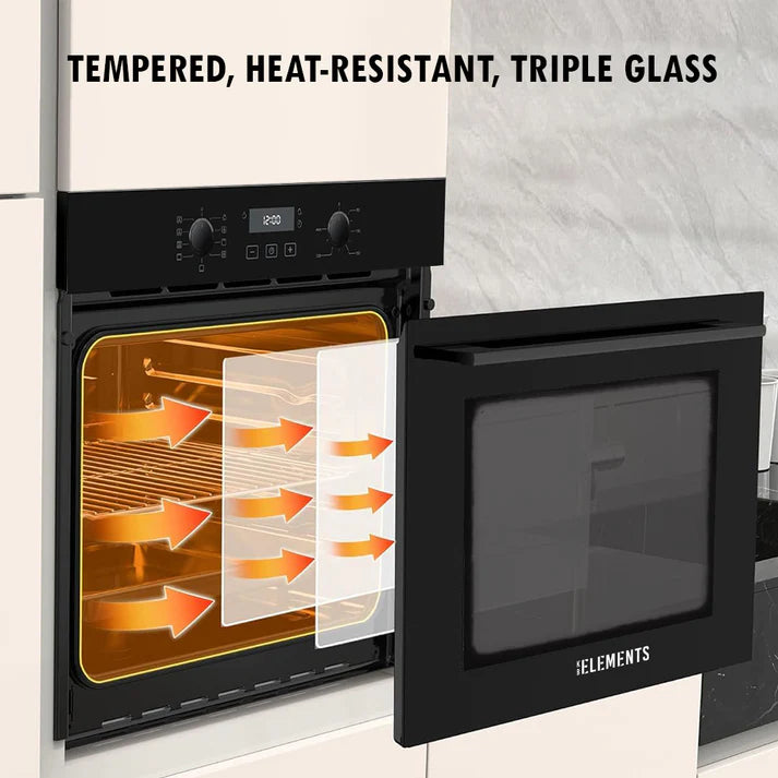 KB ELEMENTS Built-In Gas Oven 90cm – 135L Capacity, Convection & Rotisserie (ELK90GV1/2)