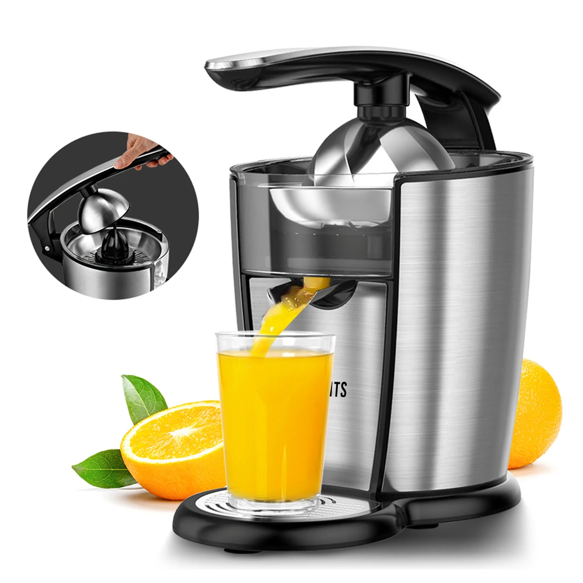 KB ELEMENTS “Squeezy” Electric Citrus Juicer 300W – Stainless Steel, Easy Press (ELK301J)