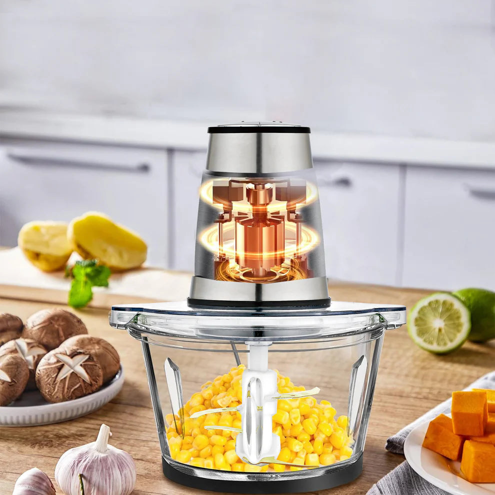 KB ELEMENTS Electric Chopper "ChopChop" – 2L Glass Bowl, 300W Stainless Steel Motor (ELK306FC)