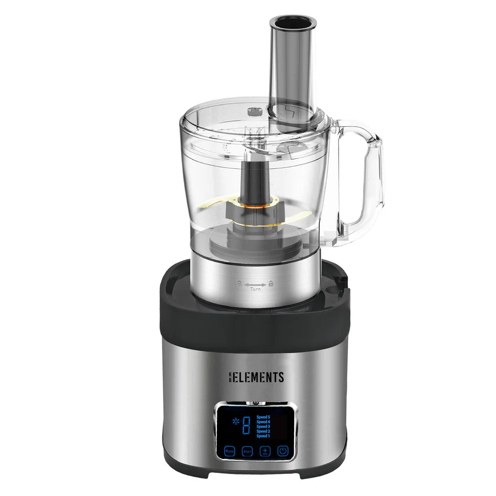 KB ELEMENTS 7-in-1 Multifunction Food Processor – Glass & Stainless Steel, 800W (ELK304FP)
