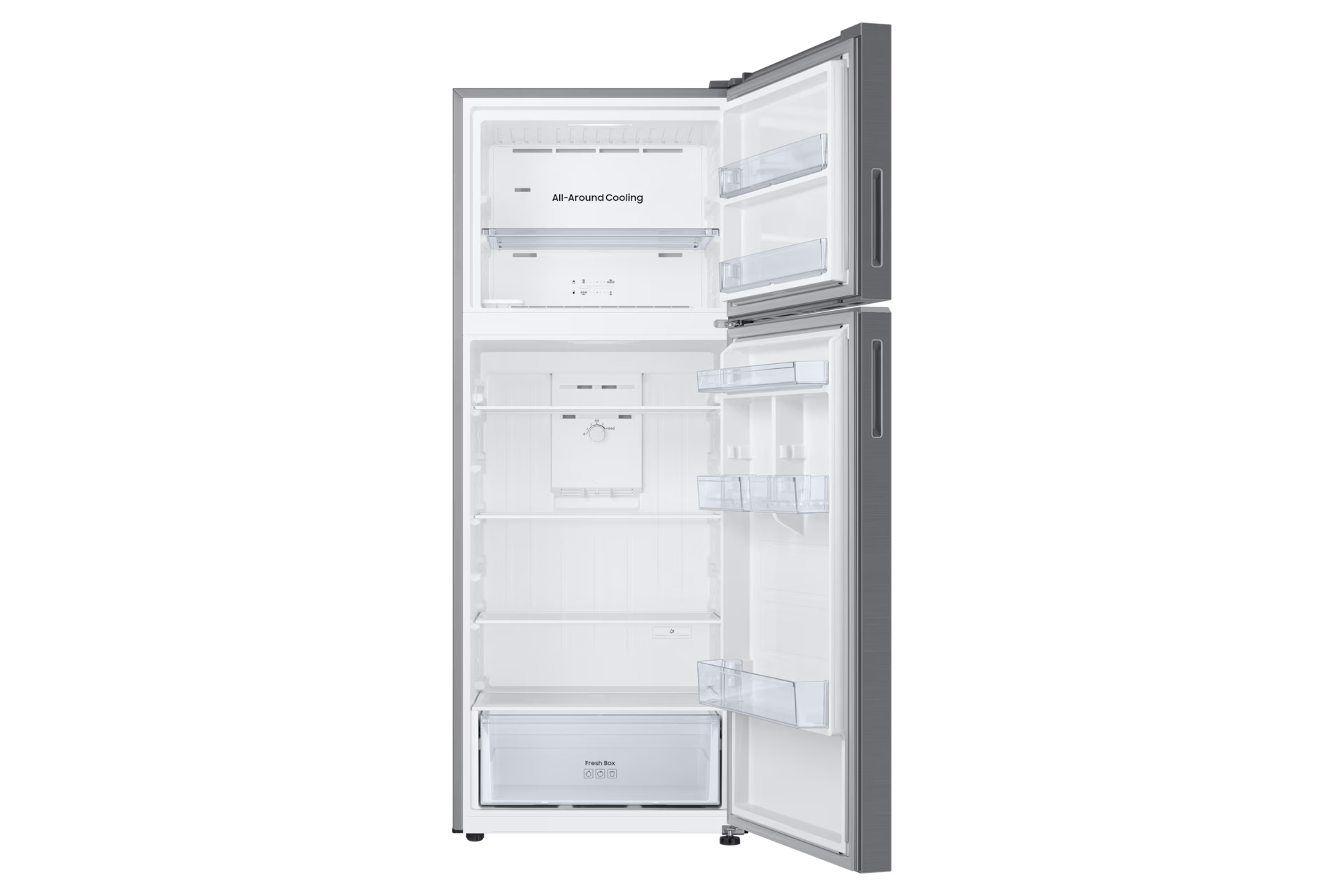 ثلاجة سامسونج بفريزر علوي، سعة 463 لترًا، موديل RT47CG6002S9IQ، فضية اللون