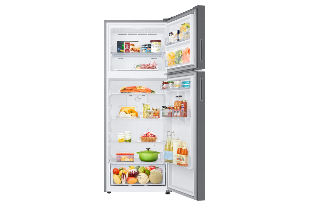 ثلاجة سامسونج بفريزر علوي، سعة 463 لترًا، موديل RT47CG6002S9IQ، فضية اللون