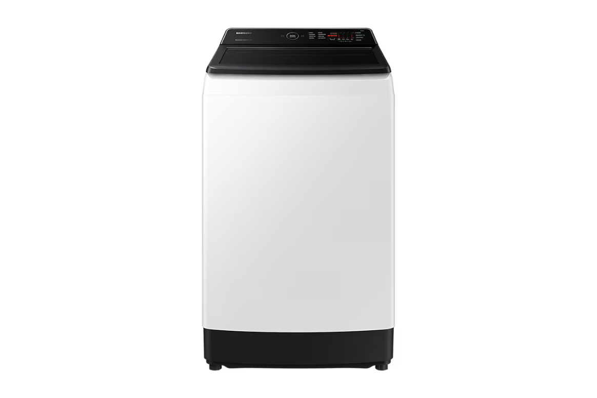 Samsung Top-Load Washing Machine 15kg – EcoBubble, BubbleStorm, Digital Inverter, Smart Check, White | WA15CG5441BWRQ