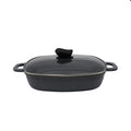 Mirage Grey Granite Coated Oven Tray 28 cm with Glass Lid | M-OSP7.5