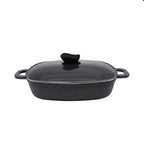 Mirage Grey Granite Coated Oven Tray 28 cm with Glass Lid | M-OSP7.5