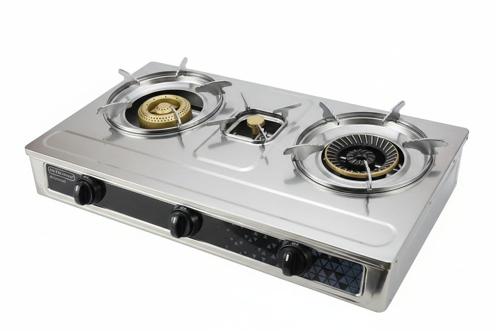Mirage 3 Burner Stainless Steel Blue Table Top Gas Cooker | MR-GS3078S