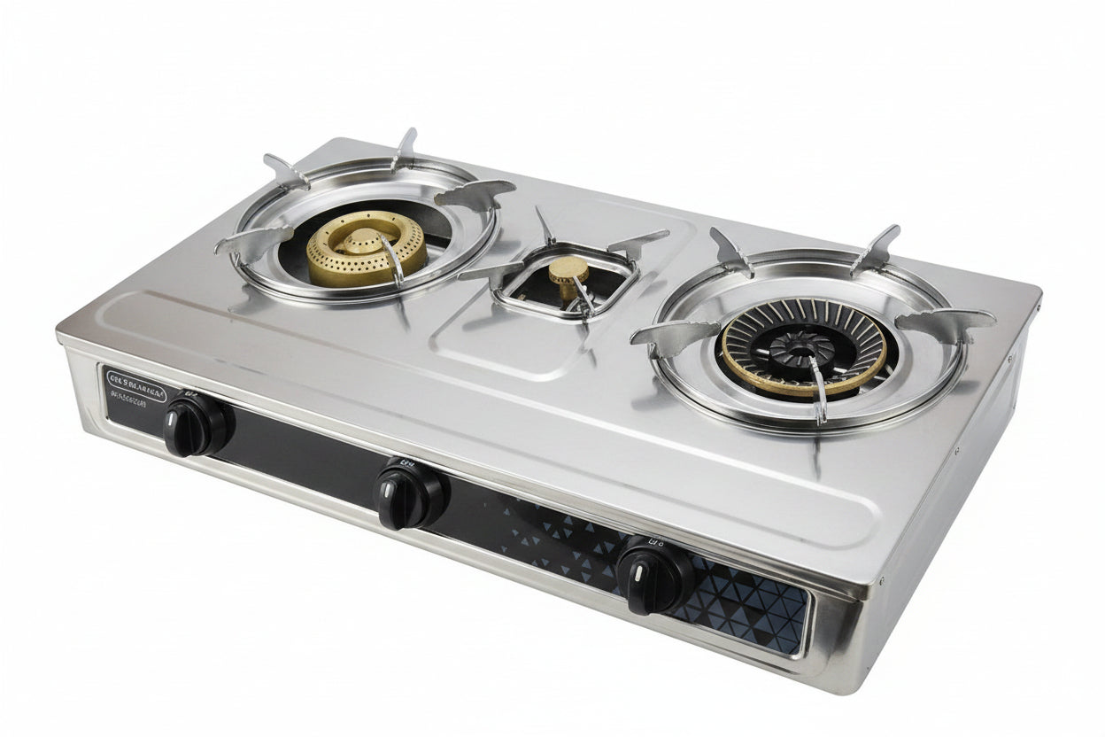 Mirage 3 Burner Stainless Steel Blue Table Top Gas Cooker | MR-GS3078S