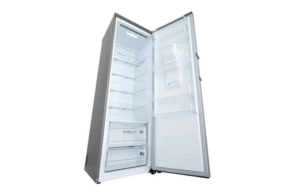 ثلاجة إل جي بباب واحد 384 لتر – | تبريد خطي (LinearCooling™) | ثينكيو واي فاي، GC-F511ELDM، فضي