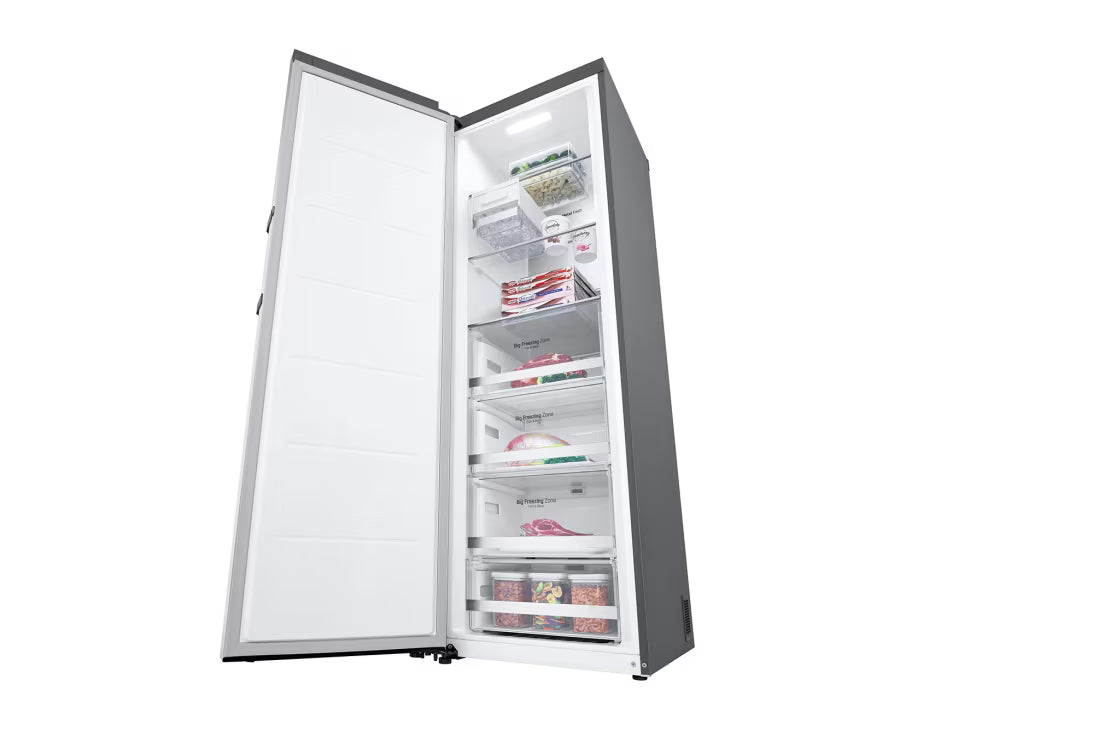ثلاجة إل جي قائمة 324 لتر | نوفروست | ثينكيو واي فاي، GC-B514ELFM، فضي
