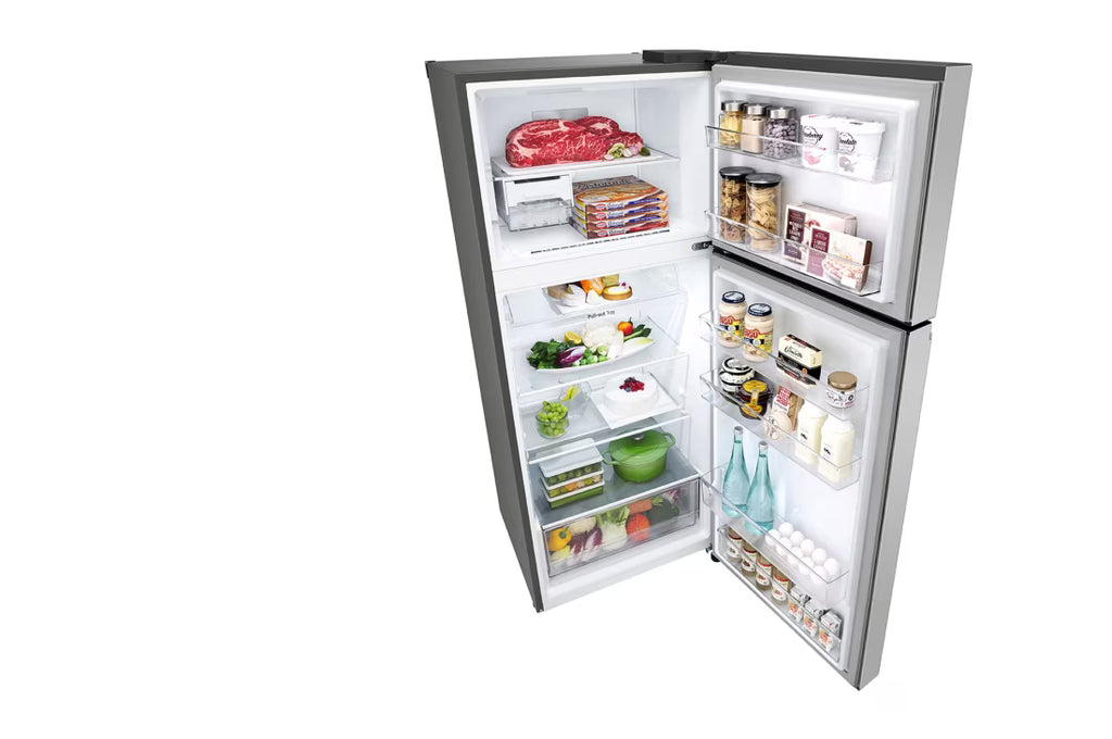 ثلاجة إل جي بفريزر علوي 423 لتر – | LinearCooling™ | Door Cooling+، طراز GLB-582GVWP، أبيض