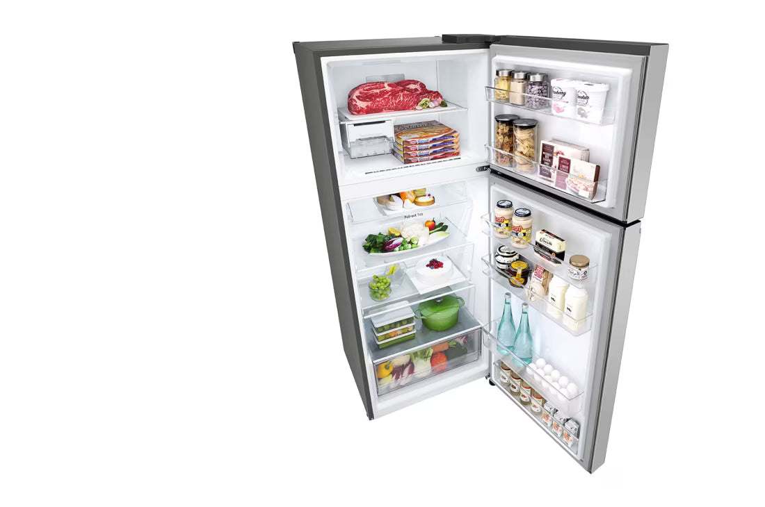 ثلاجة إل جي بفريزر علوي 423 لتر – | LinearCooling™ | Door Cooling+، طراز GLB-582GVWP، أبيض