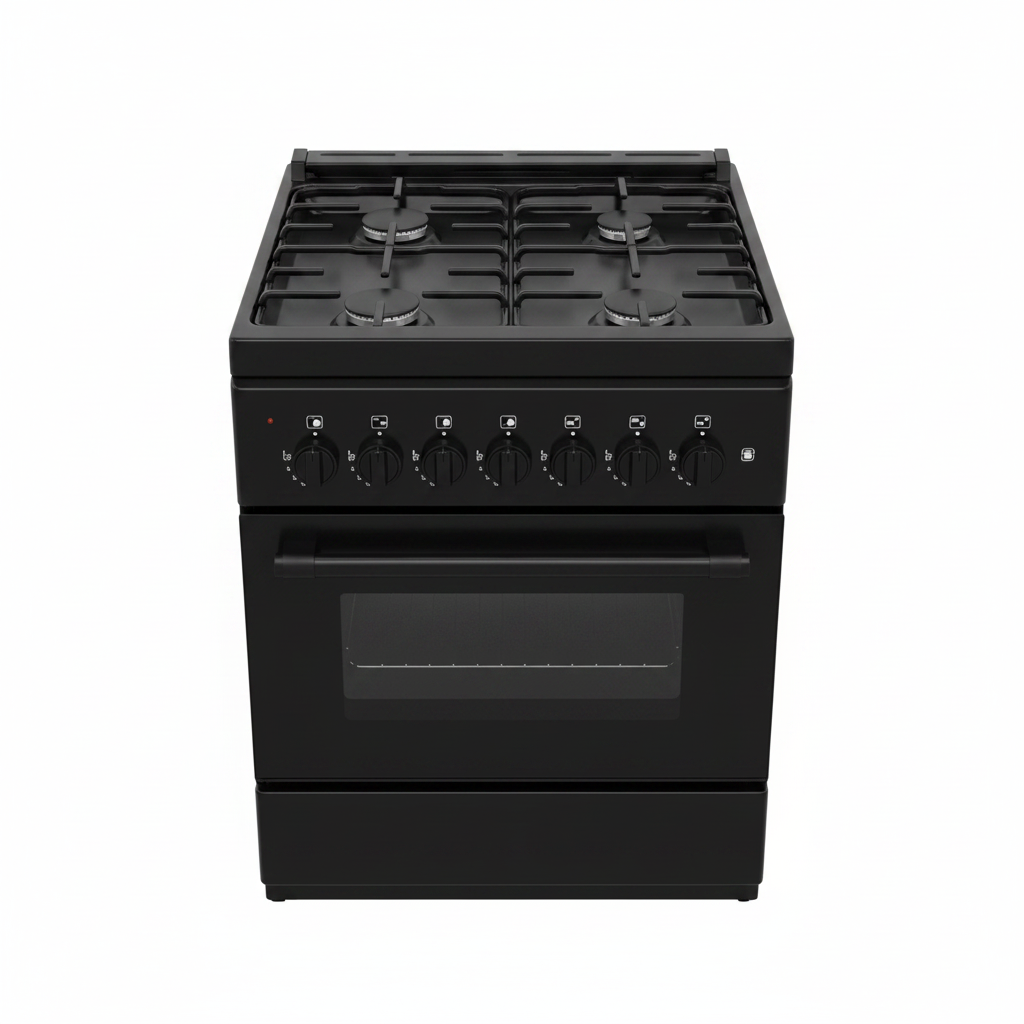 Mirage Freestanding Gas Cooker GE1640 – 4 Burners Sabaf | 60x60cm | Black