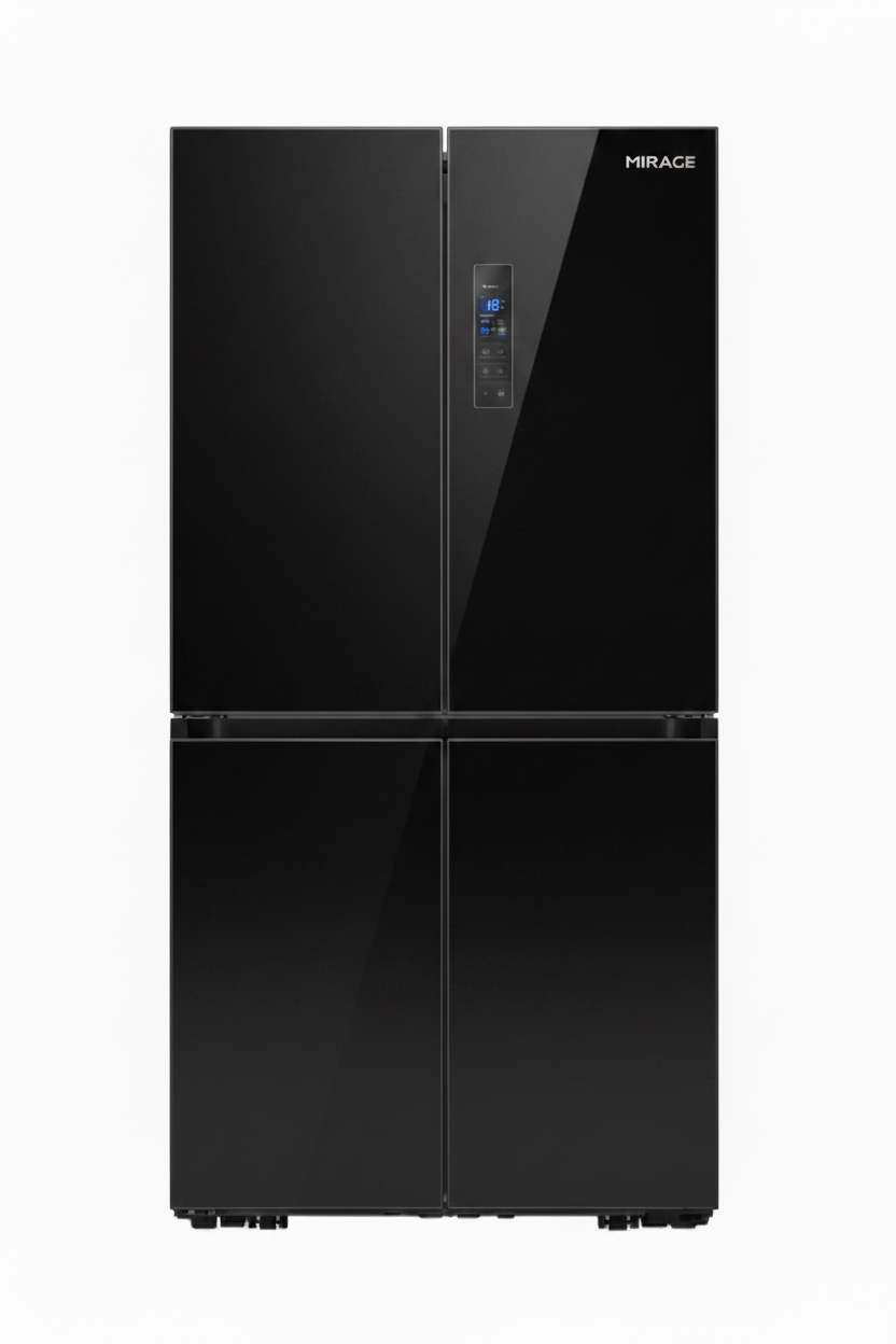 Mirage Four Door Refrigerator Black Pure Glass No Frost 630L Inverter  | MR-FRB731INV