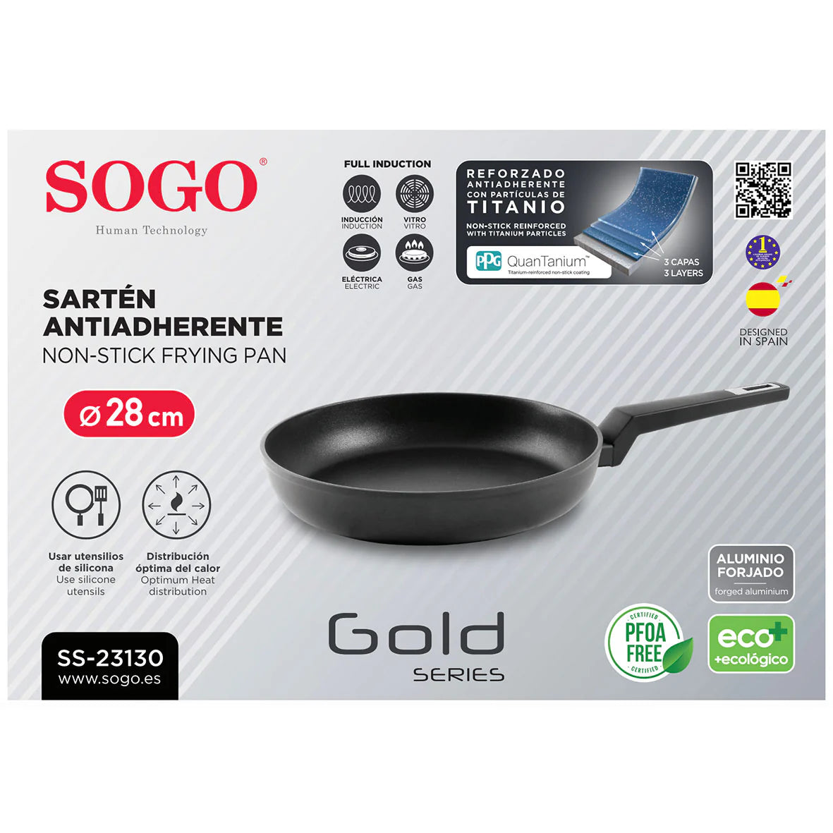 Sogo Frying Pan Forged Aluminium Gold 28cm SS-23130