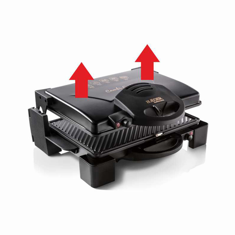 HAEGER Contact Grill Baltimore – 1900W, Dual Non-Stick Plates, 180º Opening, GR-190.008A