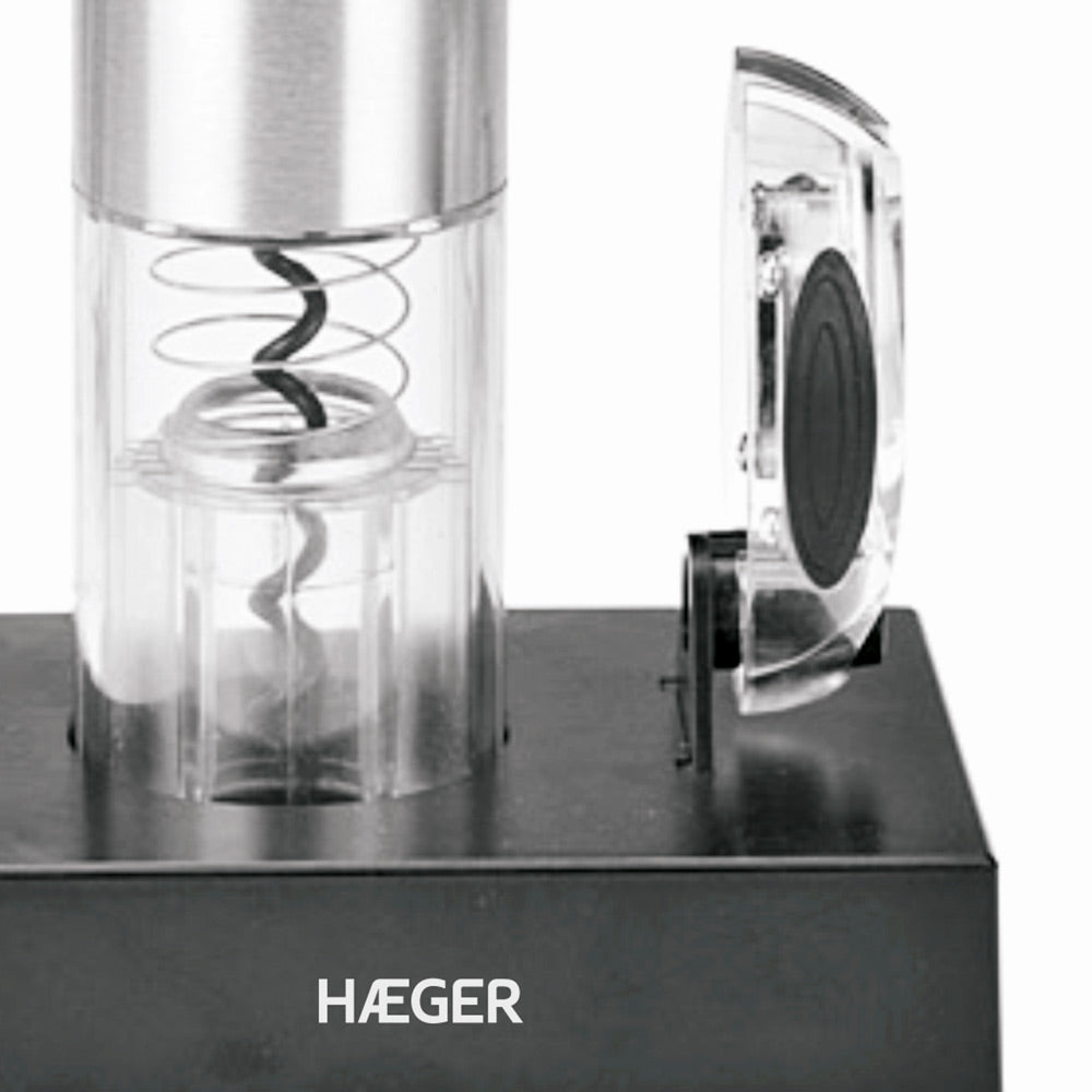 Haeger Corkscrew Lucca Pack Electric Rechargeable – INOX, LED Indicator, Foil Cutter, Vacuum Pump & Thermometer, WO-PSC.003A