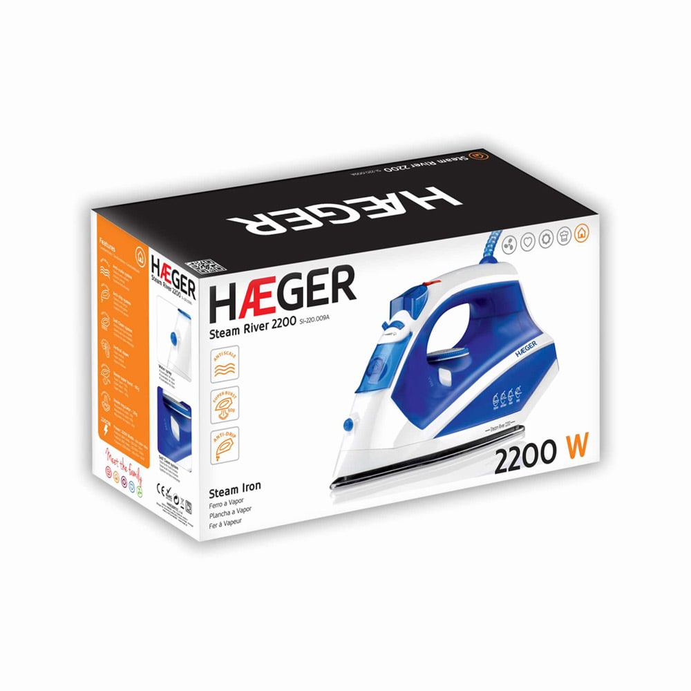 HAEGER Steam Iron  Steam River – 2200W, 260ml Tank | SI-220.009B