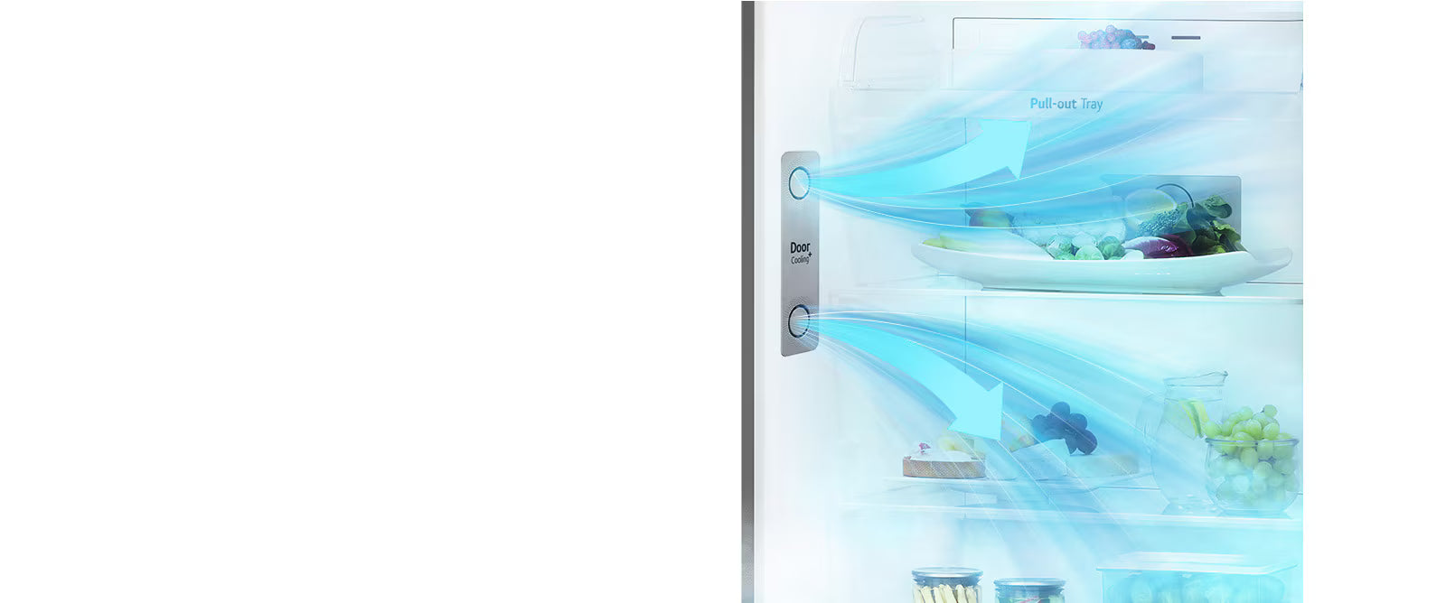 ثلاجة إل جي بفريزر علوي 423 لتر – | LinearCooling™ | Door Cooling+، طراز GLB-582GVWP، أبيض