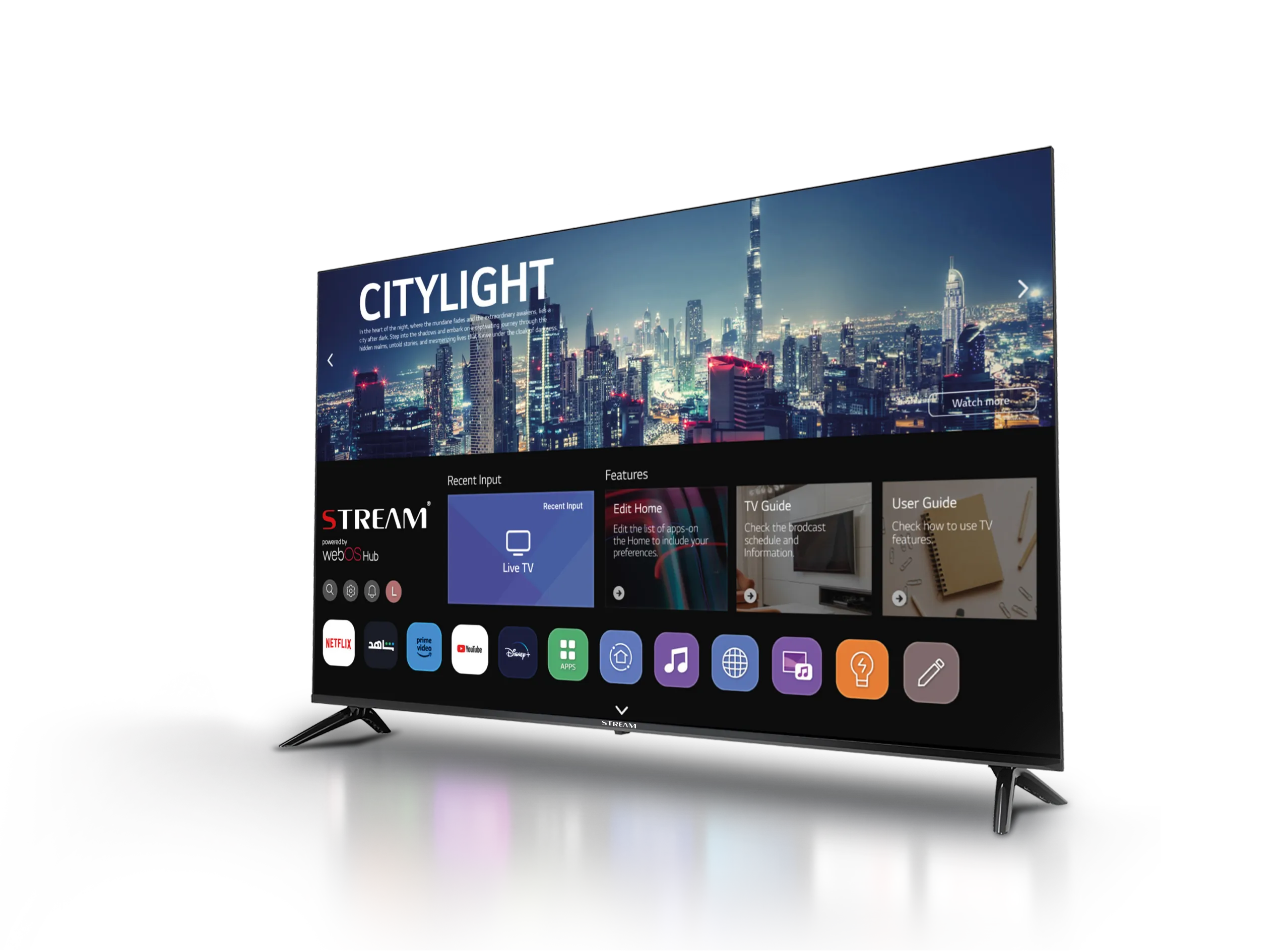 تلفزيون ميراج LED، 55 بوصة، UHD 4K، نظام التشغيل الذكي WebOS، MTV55UHDW
